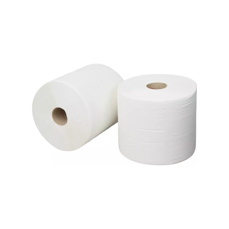 Pallet industriepapier cellulose 2-laags wit, 380 meter, 2 rollen per pak