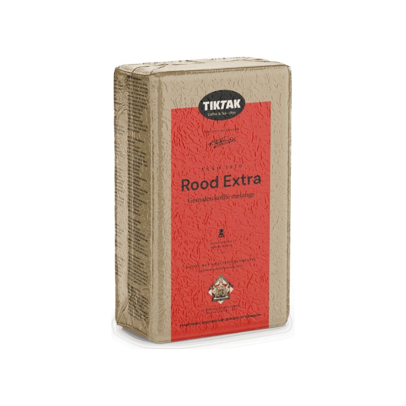 Pallet snelfilterkoffie Tiktak Rood Extra, 1 kg, 8 pakken per doos