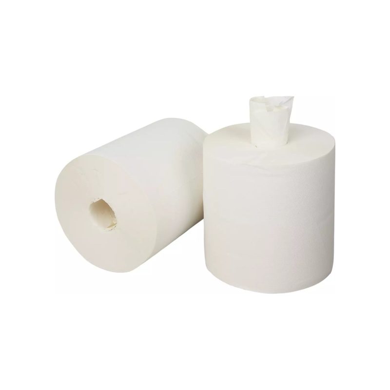 Pallet midi poetsrol coreless cellulose 2-laags wit, 160 meter, 6 rollen per doos