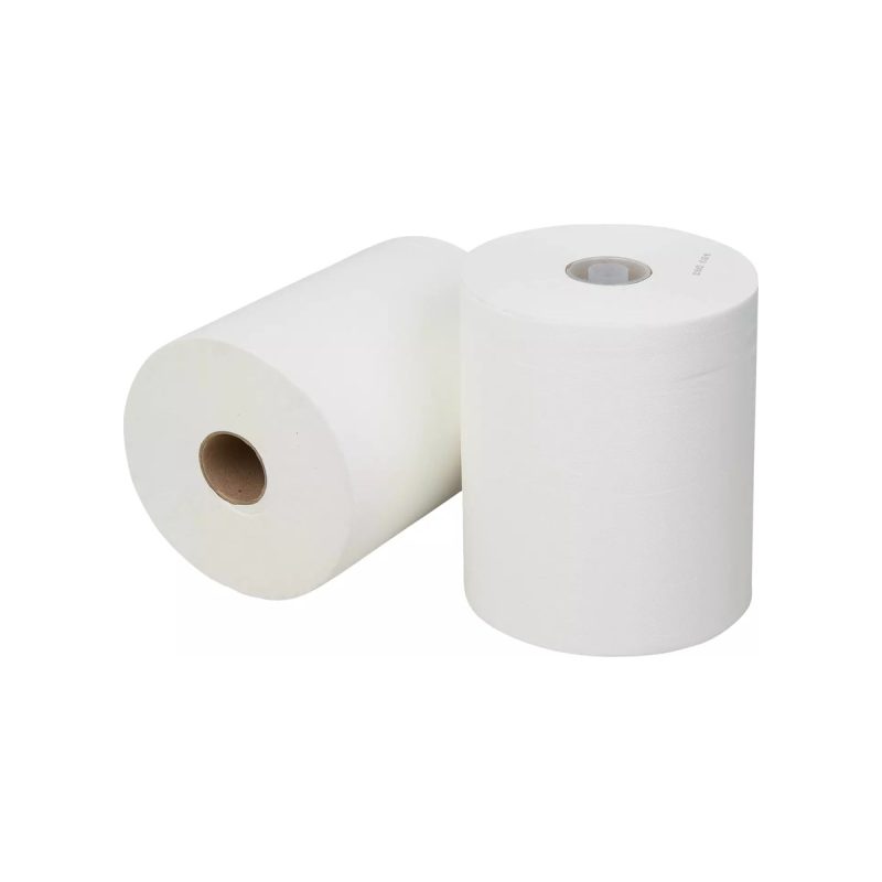 Pallet handdoekrol mini matic cellulose 2-laags wit, 130 meter, 6 rollen per pak