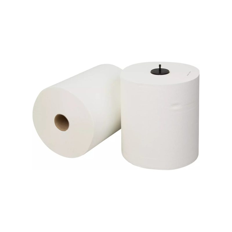 Pallet handdoekrol matic cellulose 2-laags wit, 150 meter, 6 rollen per pak