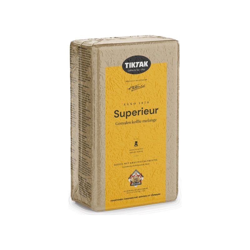Pallet snelfilterkoffie Tiktak Superieur, 1 kg, 8 pakken per doos