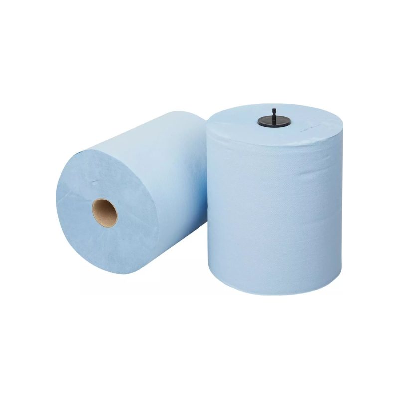 Pallet handdoekrol matic cellulose 2-laags blauw, 150 meter, 6 rollen per pak
