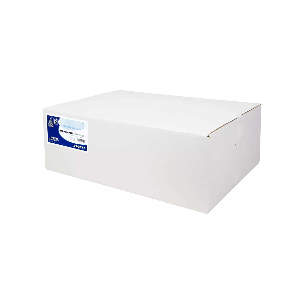Pallet handdoekpapier interfold cellulose 2-laags wit, 32 x 22 cm, 20 bundels per doos (2)