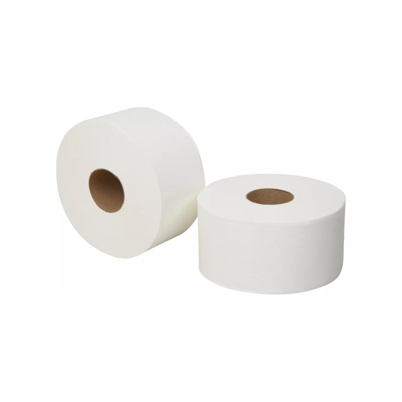 Pallet toiletpapier mini jumborol cellulose 2-laags wit, 180 meter, 12 rollen per pak