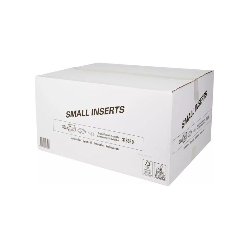Pallet toiletpapier met dop gerecycled 2-laags wit, 100 meter, 36 rollen per doos