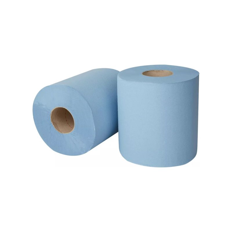 Pallet midi poetsrol gerecycled 2-laags blauw, 150 meter, 6 rollen per pak