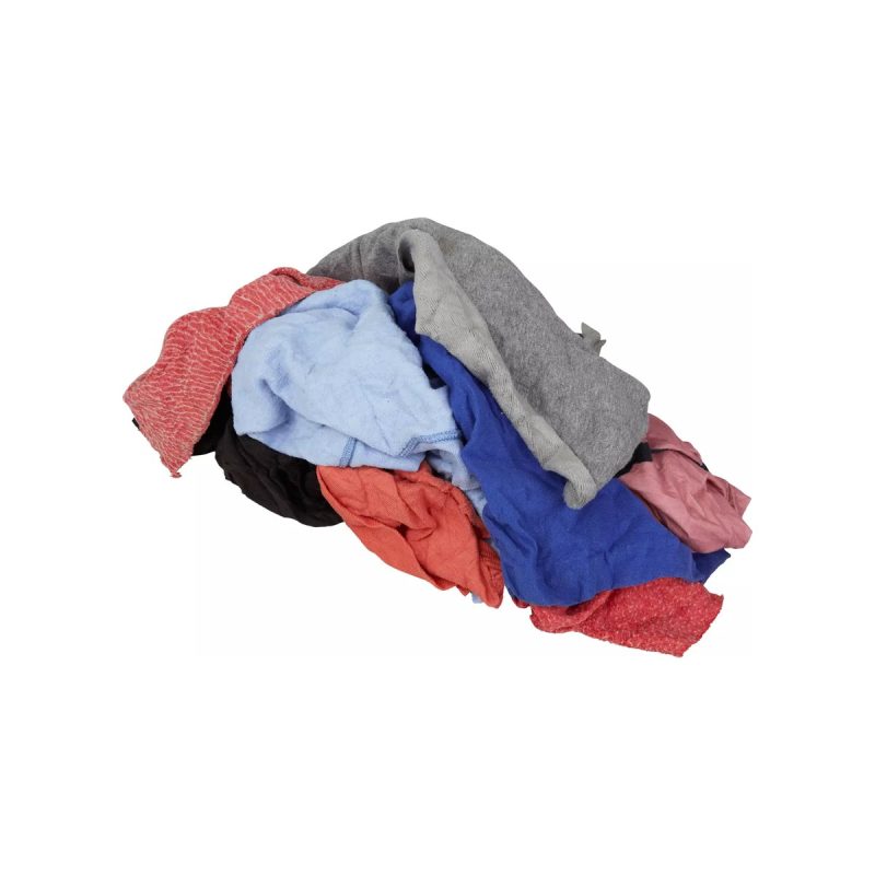 Pallet poetslappen bonte tricot gesneden, doos van 10 kg