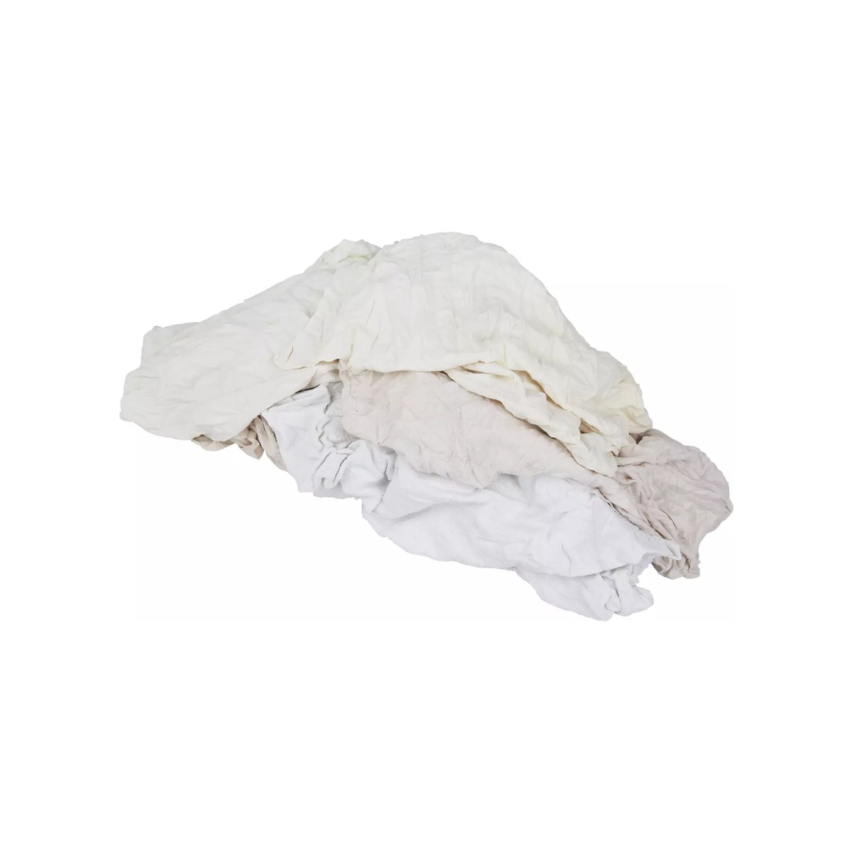 Pallet poetslappen dunne witte tricot gesneden, doos van 10 kg