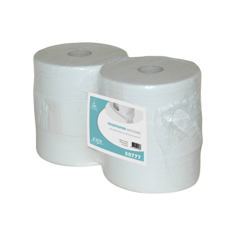 Pallet toiletpapier maxi jumborol cellulose 2-laags wit, 300 meter, 6 rollen per pak